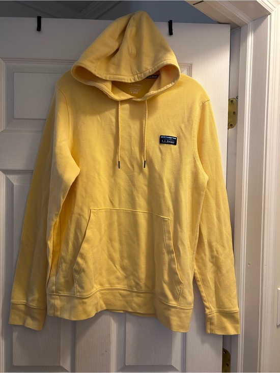 L.L. Bean Other - L.L. Bean Yellow Traditional Fit Pique Knit Hoodie Pullover Men's Small 516818